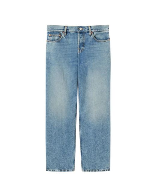 Gucci Jeans ,Blauw ,Denim Blauwe Denim Ballerina Broek in het Blue