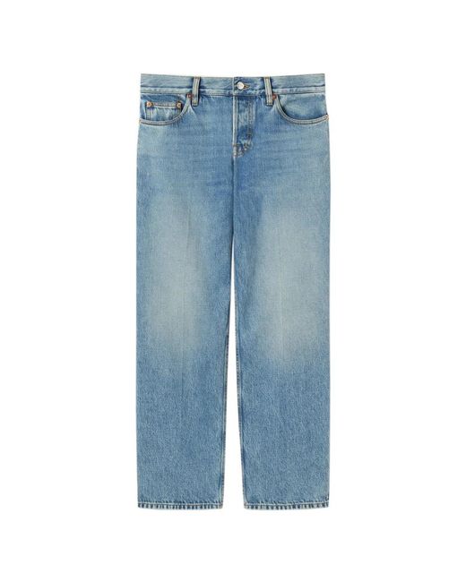 Gucci Jeans ,Blauw ,Denim Blauwe Denim Ballerina Broek in het Blue