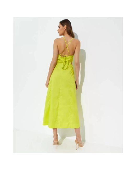 Ganni Yellow Midi Dresses