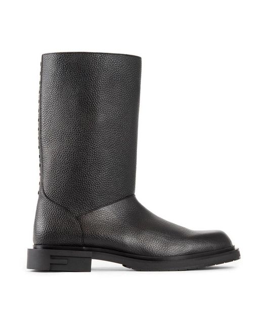 Fendi Lederstiefel Mit Blockabsatz in Black für Herren