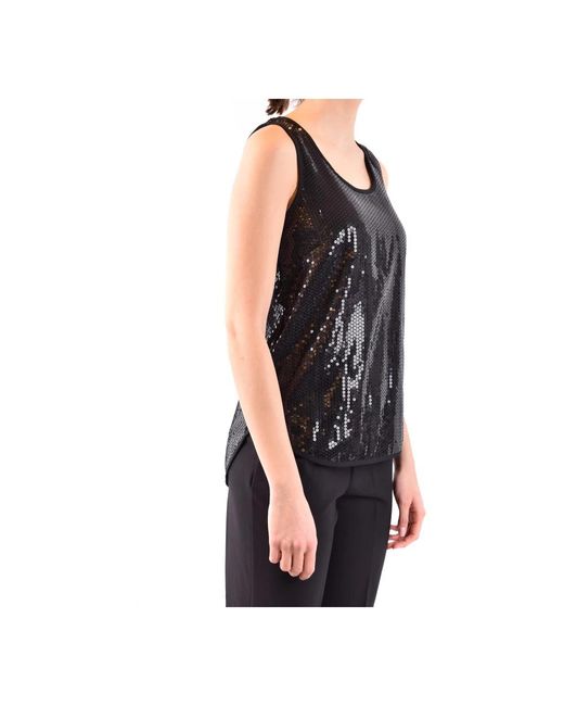 P.A.R.O.S.H. Black Sleeveless Tops