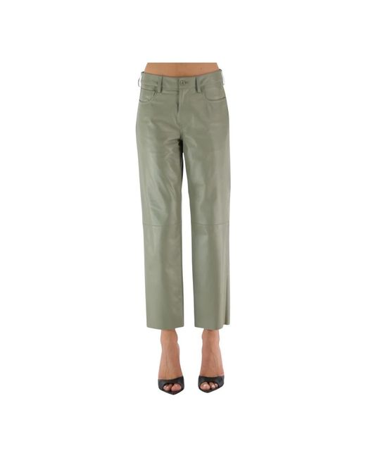 DROMe Green Leather Trousers