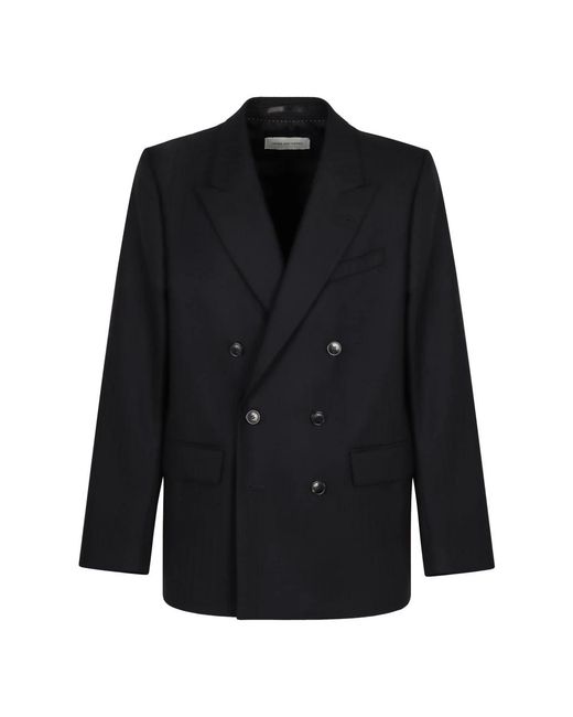 Dries Van Noten Buforden Double-Breasted Jacket in het Black voor heren