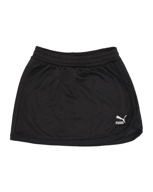 PUMA Rokken ,Zwart ,Katoen Zwarte A-Lijn Korte Rok Lichtgewicht Stof in het Black
