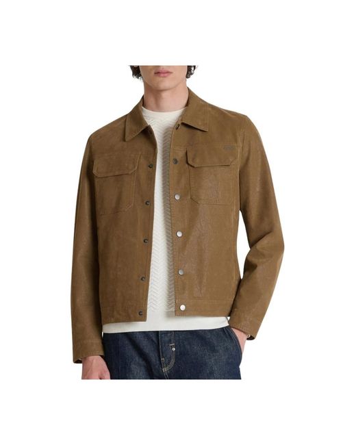 Antony Morato Brown Leather Jackets for men