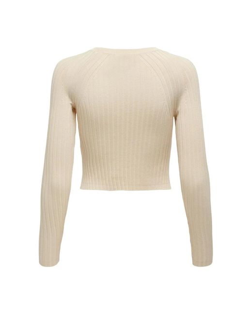 ONLY Natural Round-Neck Knitwear