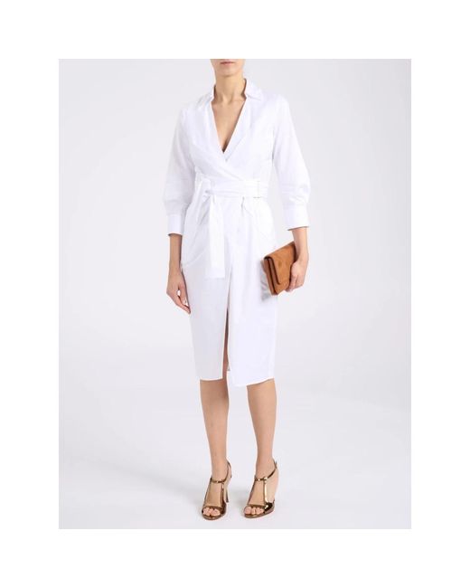 Elisabetta Franchi White Wrap Dresses