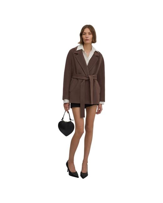 ESTRO Brown Belted Coats