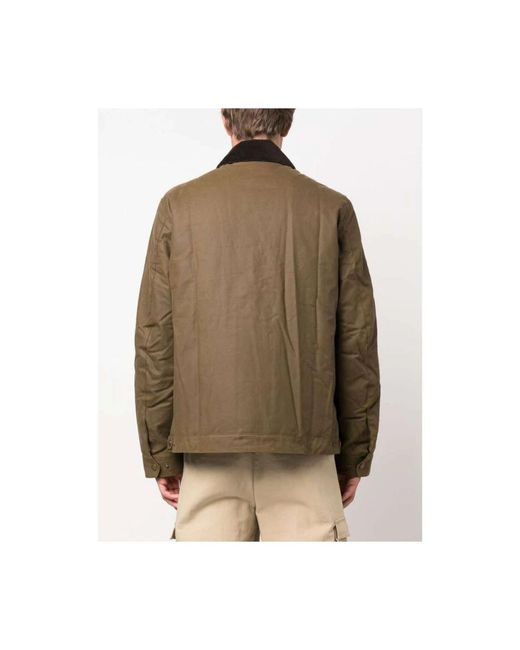 Barbour Jassen ,Bruin ,Katoen Katoenen Spreidkraag Jas Bruin/Zwart in het Green voor heren