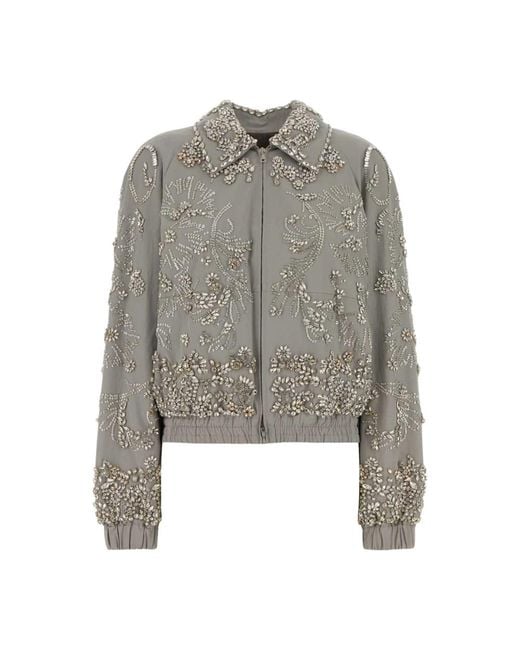 Dries Van Noten Gray Bomber Jackets