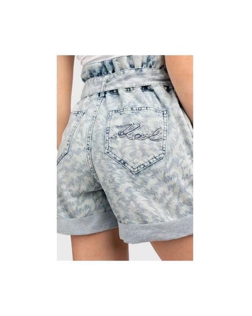 Karl Lagerfeld Blue Denim Shorts