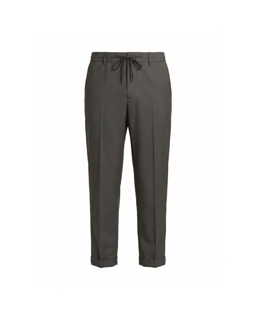 Peserico Gray Cropped Trousers for men