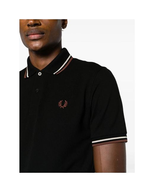 Fred Perry M12 Twin Tipped Polo in het Black voor heren