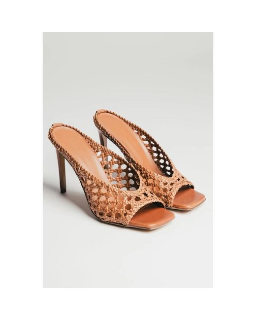Guglielmo Rotta Brown Heeled Mules