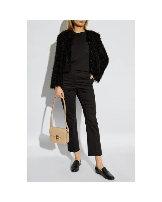 Max Mara Tops ,Zwart ,Katoen Papaia T-Shirt in het Black