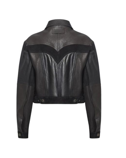 Versace Leather Slim Blouson in het Black