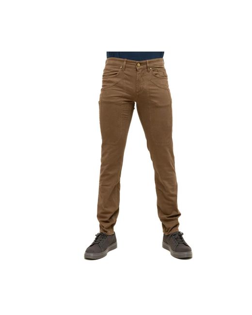 Jeckerson Brown Slim-Fit Jeans for men