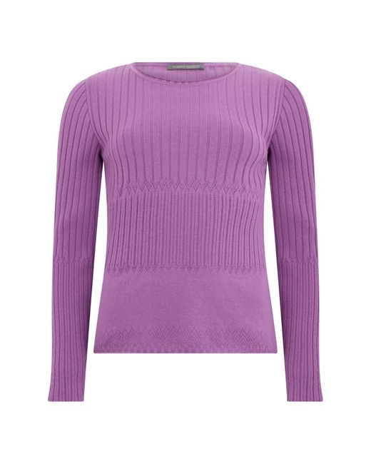 Alberta Ferretti Purple Round-Neck Knitwear