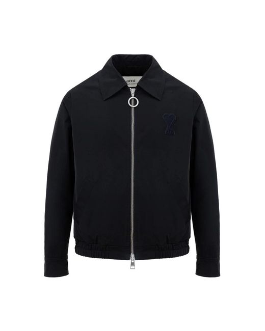 AMI Schwarze Bomberjacke Aus Technischem Stoff in Black für Herren