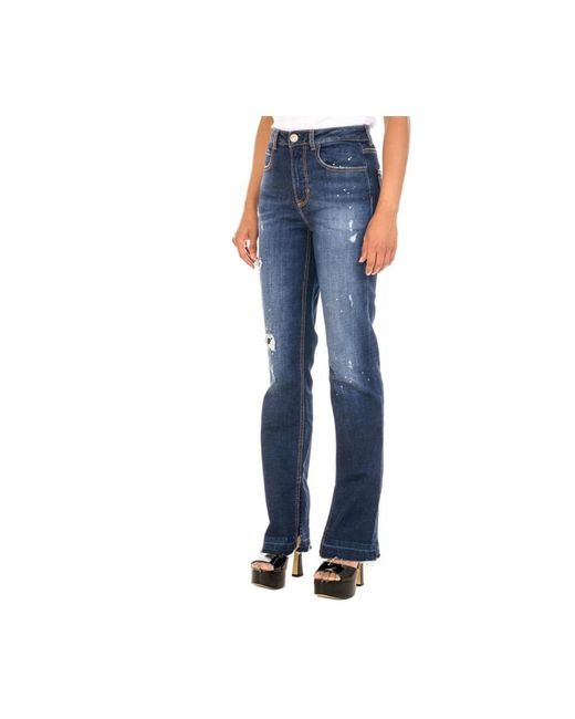 Guess Blue Farbspritzer flare jeans
