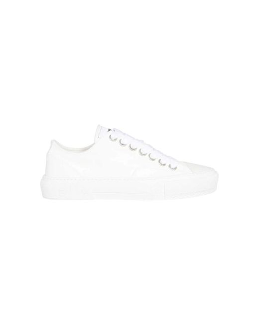 MSGM Schoenen ,Wit ,Polyester Polyester Rubber Canvas Sneakers in het White