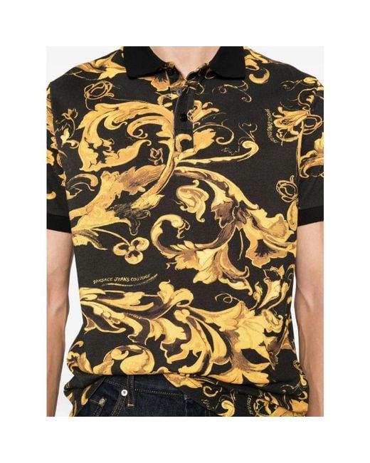 Versace Jeans Couture Yellow Polo Shirts for men