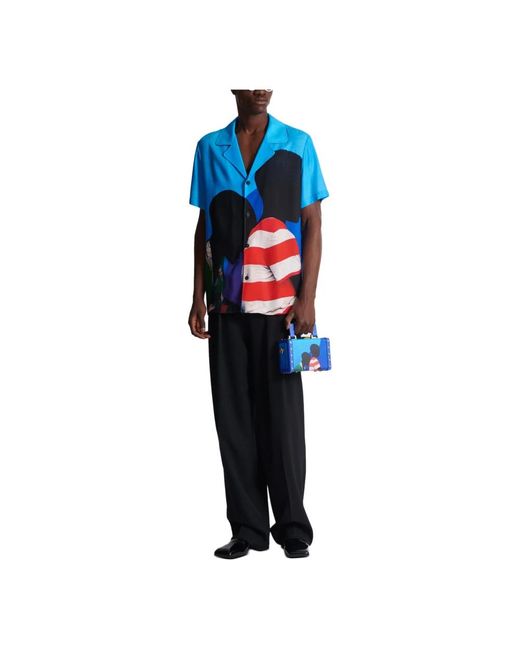 Balmain Twill Pyjamashirt Met Print in het Blue voor heren
