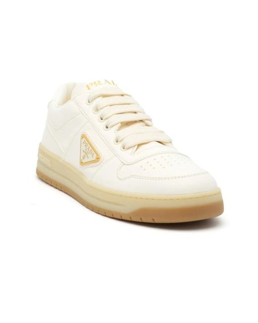 Prada White Ivory leder sneakers