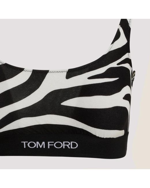 Tom Ford Black Zebra print bra nude neutrals
