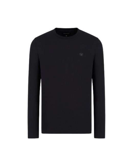 Emporio Armani Blue Long Sleeve T-Shirts for men