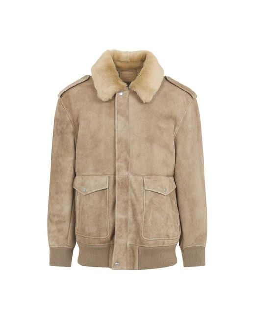 Leather Jackets Prada de color Natural