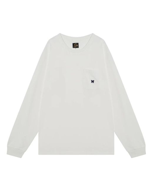 Needles White Long Sleeve Tops for men