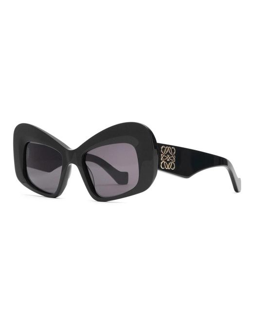 Gafas de sol estilo mariposa con lentes gris oscuro Loewe de color Black