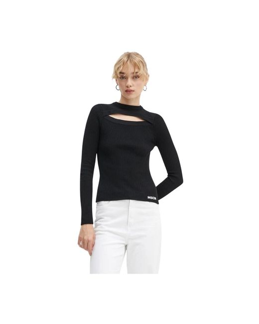 Round-Neck Knitwear MSGM de color Black