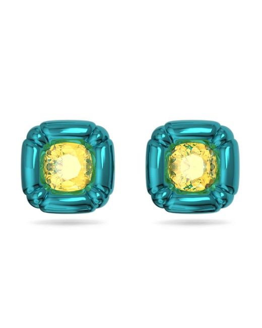 Pendientes de botón dulcis Swarovski de color Blue