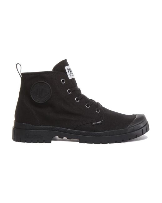 Palladium Black Lace-Up Boots for men
