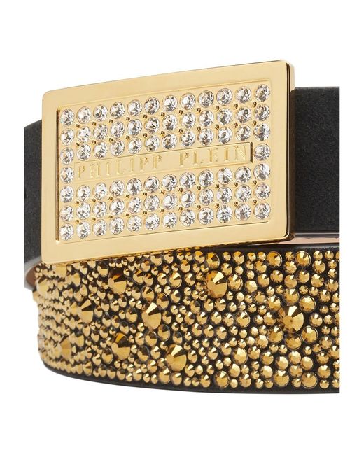 Philipp Plein Metallic Leopard Ledergürtel