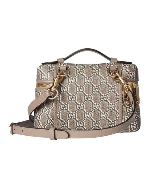 Gucci Brown Super Mini Bag Mit Gg Shadow