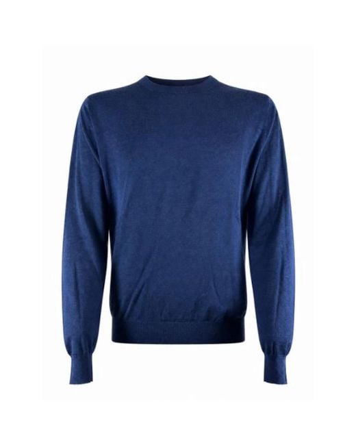 Altea Blue Round-Neck Knitwear for men