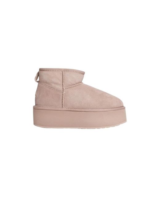EMU Pink Mandel Flatform Stiefel