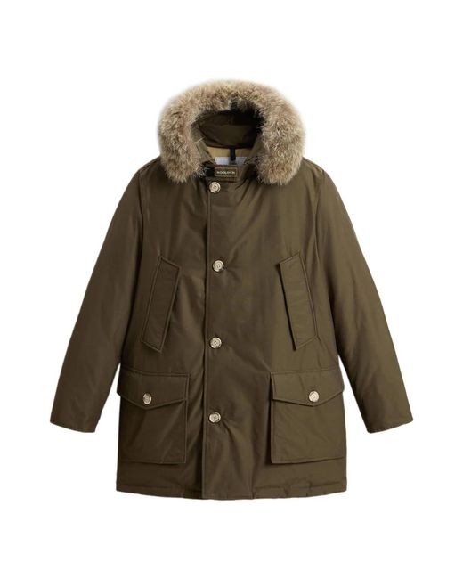 Woolrich Green Down Jackets for men