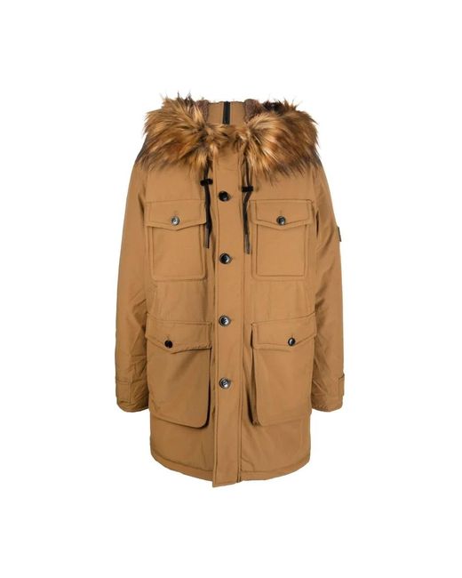 DIESEL Jassen ,Bruin ,Katoen W-Jorg-Nw Hooded Padded Coat in het Brown voor heren