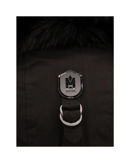 Mackage Schwarze jacke mit abnehmbarer pelzkapuze in Black für Herren