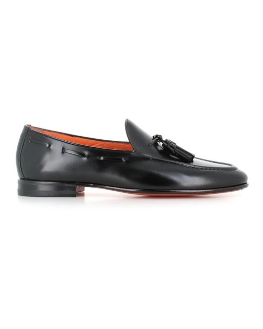 Santoni Black Sailor Shoes for men