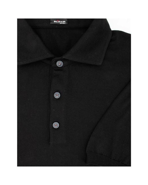 Kiton Tops ,Zwart ,Katoen Veelzijdig Poloshirt in het Black voor heren