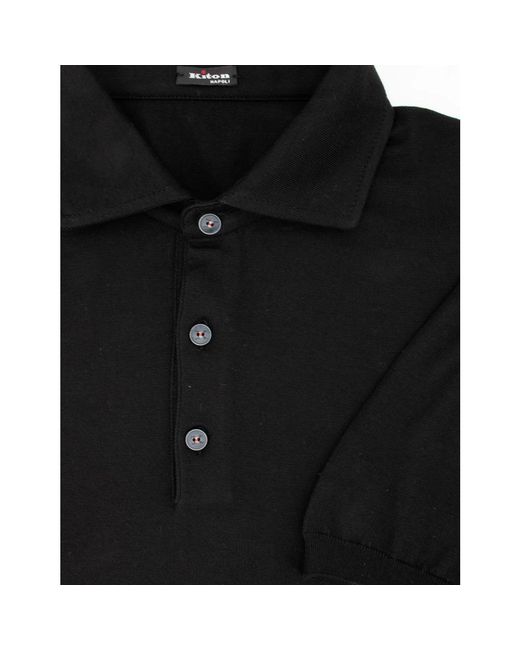 Kiton Tops ,Zwart ,Katoen Veelzijdig Poloshirt in het Black voor heren