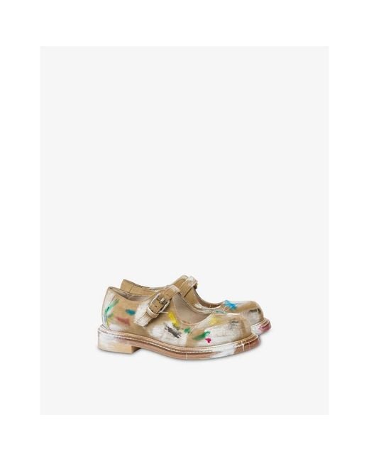 Moschino Metallic Flat Shoes
