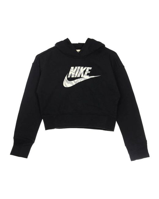 Nike Black Leichte kurze sportswear hoodie crop