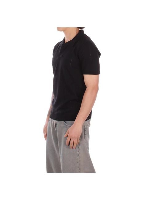 Alpha Studio Black Polo Shirts for men