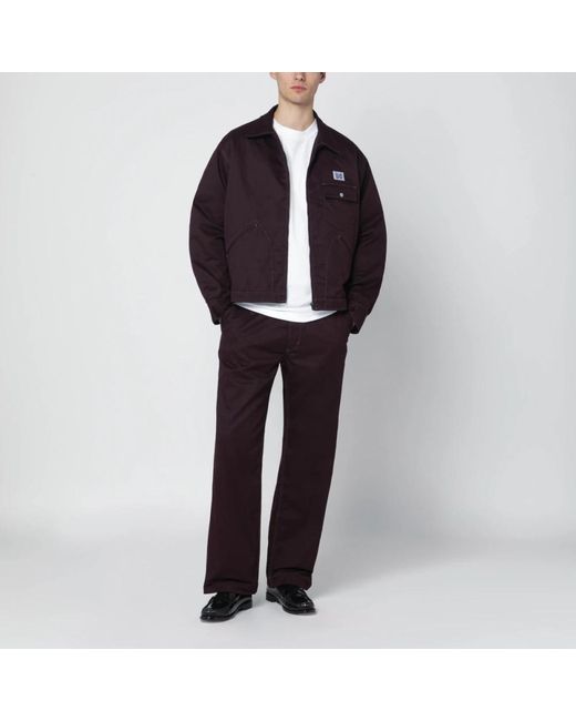 Needles Blue Straight Trousers for men
